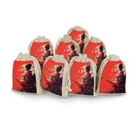 maccbn Lot de 8 sacs en mousseline de coton naturel réutilisables avec cordon de serrage - Sacs cadeaux vides pour femme - Pochettes d'épée pour thé, bijoux, sachets de mariage, cadeaux de vacances