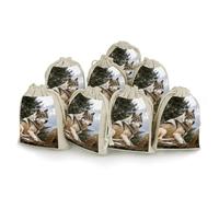 maccbn Lot de 8 sacs vides réutilisables en mousseline de coton naturel avec cordon de serrage pour thé, bijoux, sachets de mariage, cadeaux de vacances, 12,7 x 17,8 cm