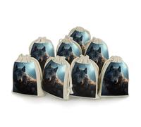 maccbn Lot de 8 sacs vides réutilisables en mousseline de coton naturel avec cordon de serrage pour thé, bijoux, sachets de mariage, cadeaux de vacances, 12,7 x 17,8 cm