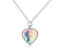 maccbn Magnifique collier urne en forme de queue de sirène pour cendres d'animal domestique, pendentif commémoratif en forme de cœur étanche avec kit de remplissage, chaîne réglable de 70,1 cm, bijou