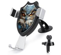 maccbn Support de téléphone universel 3 en 1 avec ventouse réglable en forme de chouette avec crochet en métal pour grille d'aération, pare-brise, tableau de bord, accessoires de voiture, décoration