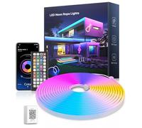Macchiatto Bande LED néon - 15 m - Neon Flex RVB - Étanche IP65 - Pour l'extérieur et l'intérieur - Contrôle par application et télécommande - DIY - Flexible pour décoration néon, synchronisation de