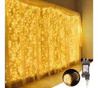 Macchiatto Guirlande Lumineuse Noel D'extérieur et Intérieur 6X3M 600 LEDs Rideau Lumineux Interieur, 8 Modes d'Eclairage Etanche IP44, decoration pour Noël, Mariage, Anniversaire - Blanc chaud