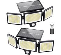 Macchiatto Lampe Solaire Exterieur 304 LED Lumière Solaire Extérieure avec Détecteur de Mouvement 1200LM IP65 2200mAh Eclairage Exerieur Solaire Projecteur LED de Sécurité éclairage mural d'extérieur