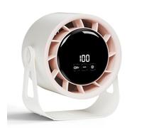 Macchiatto Ventilateur de Bureau Sans Fil avec 100 Réglages de Vitesse, Ventilateur de Table Portable USB Rechargeable avec Écran LED et Lumière Ambiante, Petit Ventilateur Réglable À 360°