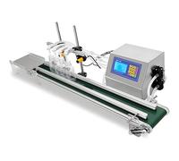 Macchina riempitrice automatica per liquidi a 4 teste, riempitrice per bottiglie da 10-500 ml con nastro trasportatore, mini linea di produzione automatica, pompa a membrana per vino bianco, bevande