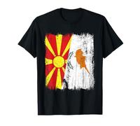 Macédoine du Nord Chypre Demi Drapeau Macédonien Patrimoine Chypriote T-Shirt