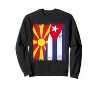 Macédoine du Nord Cuba Demi Drapeau Macédonien Cubain Patrimoine Sweatshirt