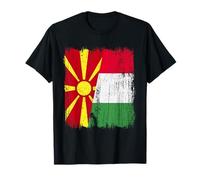 Macédoine du Nord Italie Demi-drapeau Fière macédonienne italienne T-Shirt