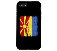 Macédoine du Nord Ukraine Demi Drapeau Macédoine du Nord Ukrainien Coque pour iPhone SE (2020) / 7/8