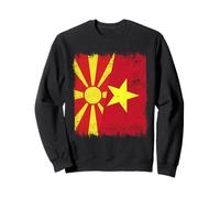 Macédoine du Nord Vietnam Demi Drapeau Macédonien Vietnamien Sweatshirt