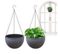 Maceta colgante para plantas de exterior, cesta colgant e para plantas 2 | Macetas multifuncionales colgantes con soporte de carga fuerte, autorriego para