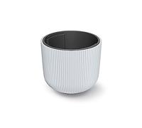 Macétero blanc, avec dépôt, collection Milly, 29,8 x 29,8 x 25,7 cm, capacité de 14 L.
