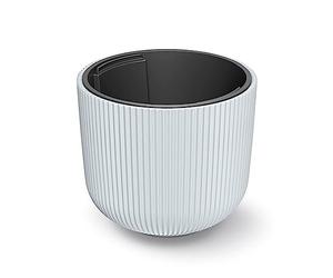 Macétero blanc, avec dépôt, collection Milly, 39,1 x 39,1 x 32,1 cm, capacité de 31 L.