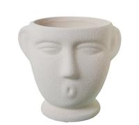 MACETERO CERÁMICA ROSTRO BEIGEARENA_°14X17CM