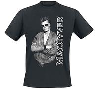 MacGyver Looking Cool! Homme T-Shirt Manches Courtes Noir L, 100% Coton, Regular/Coupe Standard