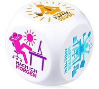 MACH MAL PAUSE® Cube anti-stress coloré : 6 actions pour soulager le stress Cadeau parfait pour vos collègues, étudiants et amis, jouet de bureau pour employés sans nerfs