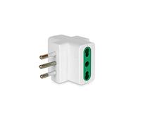 Mach Power Adaptateur Triple 10 A 2P+T, Prise Italienne avec 3 Prises 10 A, Compact, Blanc, pour la Maison, Le Bureau et Les Voyages (MP-SA1025A)