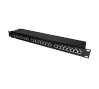 Mach Power AR-ppf6 - 24 FTP CAT6 Patch Panel à 24 Ports RJ45 pour Rack de 19, Noir