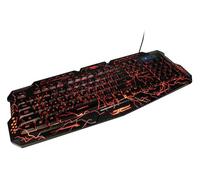 Mach Power Clavier gaming USB 104 touches rétro-éclairé RVB, disposition américaine, touches multifonctions, imperméable, ergonomique, contrôle du volume (IT-GMUK06)