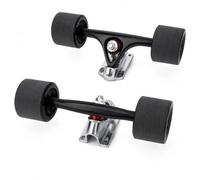 Mach1 2 essieux de longboard + 4 roues de longboard avec roulement à billes en céramique et entretoises en noir - Dimensions : 70 x 51 mm - Dureté 80A (Big Wheels)