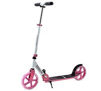 Mach1 Kick Scooter Trottinette de ville en aluminium Taille XXL 200 mm Roues lumineuses LED Pneus adultes et enfants Pliable (Blanc/rose)