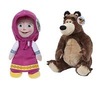 MACHA ET L'OURS - Pack 2 Personnages peluche Mashaassis 30cm et L'Ours 30 cm