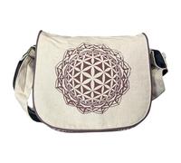 Macha Sac à bandoulière bohème ethnique indien hippie pour femme avec motifs vibrants, beige, Width: 25 cm Height: 22 cm. Gusset: 5 cm