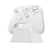Machenike G3V2 Manette Sans fil PC avec Charge Station, Hall Joysticks & Trigger, 1000Hz, RGB Manette Bluetooth pour PC/Switch/IOS/Android/MAC, Batterie 1000mAh, 2 Palette (Blanc)