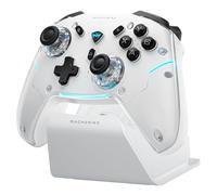 Machenike G5PROMAXSE Manette PC Gamer avec Station de Charge (BT/USB-C filaire/2.4GHz), Manette Bluetooth PC avec Windows/Switch/Mac/iOS/Android/iPad, Turbo, Vibration, Blanc