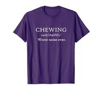 Mâcher est Le Pire Bruit de Tous Les Temps Funny Misophonia Eat Loud Messy T-Shirt, Homme, Violet, L