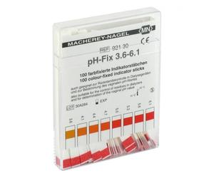 MACHEREY-NAGEL ph Fix 3,6-6,1 farbfixierte Indikatorstäbchen, 100 pc Baguettes