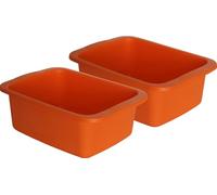 Machiavelli Kit de 2 vasques rectangulaires Oranges. Bassin en Plastique de 10 l. Le Plateau Polyvalent Mesure 42 x 31 x 15,5 cm