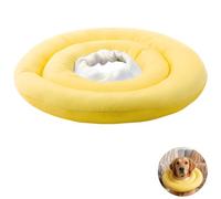 Machify Collier en forme de donut jaune pour chien de 20 cm, collier électrique double couche, polyester, léger, pour la cicatrisation des plaies, anti-morsure et léchage
