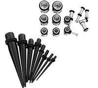 Machify Kit d'étirement d'oreille, 36 pièces en acrylique et bouchons en acier inoxydable, bijoux de corps de 1,6 mm à 10 mm, adapté aux débutants, pour un étirement doux