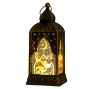 Machify Lanterne à bougie LED, étoile et lune sculptée, château du Moyen-Orient, lumière sans flamme, cuivre antique, dessus de table à suspendre pour décoration de maison de vacances