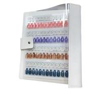 Machify Livre de couleurs à ongles 96 couleurs, affichage en cuir synthétique, forte force de fixation, échantillons à ongles amovibles inclus, organisateur de vernis à ongles avec autocollants