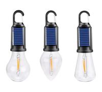 Machify Lot de 3 lampes solaires anti-moustiques, lampes de camping rechargeables avec ampoule en tungstène, lanterne de camping vintage étanche pour l'extérieur