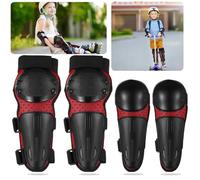 Machify Lot de 4 genouillères, coudières, armures de protection de moto pour jeunes et tout-petits, ensemble d'équipement de protection réglable, genouillères et protège-tibias pour ski, vélo