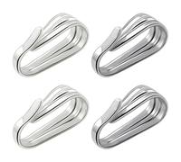 Machify Lot de 4 pendentifs à fermoir de collier, argent platine rayé, connecteurs S925, chaînes et cordons compatibles multiples, installation rapide