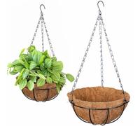 Machify Lot de 4 pots de fleurs à suspendre en noix de coco naturel