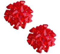 Machify Paire de boucles d'oreilles en perles de cristal rouge - Motif boule disco - Taille femme : 2,5 x 2,5 cm
