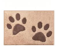 Machify Schmutzfangmatte aus Kunstkaschmir, Beige mit Pfotenmustern, 19,7 x 31,5 Zoll, weiche Haustiermatte, rutschfeste Bodenmatte für Eingangsbereich, Wohnzimmer, Schlafzimmer