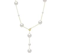 Machify Silberperlen-Halskette, zarte Damenkette, Stern-Design und Y-Form mit Perlen aus 925er Silber, Perlen von 0,16 Zoll und 0,31 Zoll, eleganter Schmuck für jeden Anlass