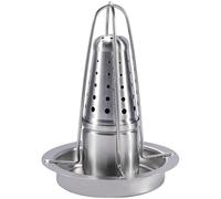 Machify Support à Poulet rôti en Acier Inoxydable, infuseur d’épices Conique, Tasse perforée, Plateau de récupération, Base, Accessoire Four/Barbecue, pour Poulet Entier, Pique-Nique, fêtes de Noël