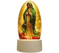 Machify Veilleuse en forme de prière de Sainte Marie - Lampe d'autel en acrylique - Avec roses lumineuses délicates - Foi et confort spirituel - Alimentée par USB - Cadeau de Noël ou d'anniversaire
