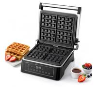 Machine 2-en-1 Steak et Gaufre, Capacité de 4 Sandwichs ou 2 Paninis | Machine à Panini ou Grill, Cuit les Steaks, Gaufres et Croque-monsieur, Contrôle 60-230°C, 5 Modes Automatiques