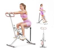 Machine à Abdominaux et Squat PRO - MERACH - Résistance Réglable - Pliable - Max 160 kg -Écran LCD -Abdos/Jambes/Dos - Blanc