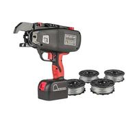 Machine à attacher les barres d'armature 14.4V, 4,0 ah, relier automatique niveaux des avec 2 pinces fil de batterie, cercleuse électrique,Haute dureté(blanc)