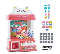 Machine à Attraper Les Poupées pour Enfants,Mini Machine De PréHension Candy Doll Gachapon Grabber Machine De PréHension De Bonbons avec 20 Poussoirs De PièCes Et Machine à Bras De PréHension
